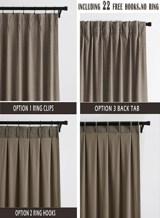 Kayne Studio Tan Velvet Pinch Pleated Curtains,95 Inch Long Room Darkening Soundproof Thermal Insulated Back Tab Window Treatments Luxury Drapes for Living Room, Mocha Tan 22 Hooks,2 Panels,38" x 95" - Image 3
